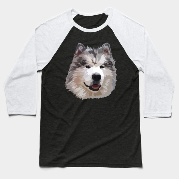 Cute Alaskan Malamute Baseball T-Shirt by thedailysoe